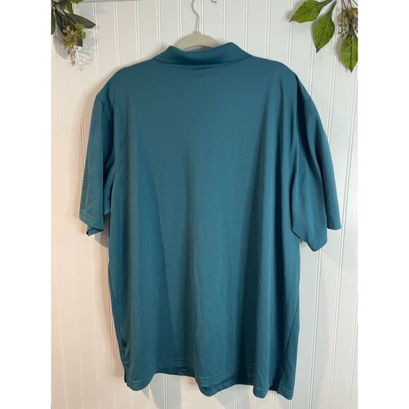 Greg Norman Tasso Elba 2XB Teal Polo Shirt Play Dry100%Polyester Short Sleeve Me - Picture 2 of 10